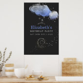 Waterverf Stars Night Sky Birthday Party Welkom Poster (Keuken)