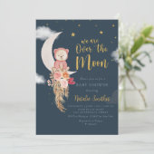 Waterverf stars wolken over het Baby shower van de Kaart (Staand voorkant)