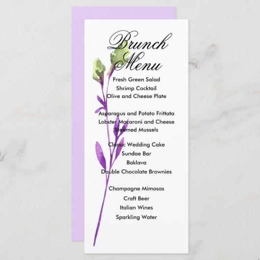 Waterverf Stem Menu Kaart (Voorkant / Achterkant)