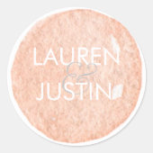 waterverf stempel Monogram Ronde Sticker (Voorkant)