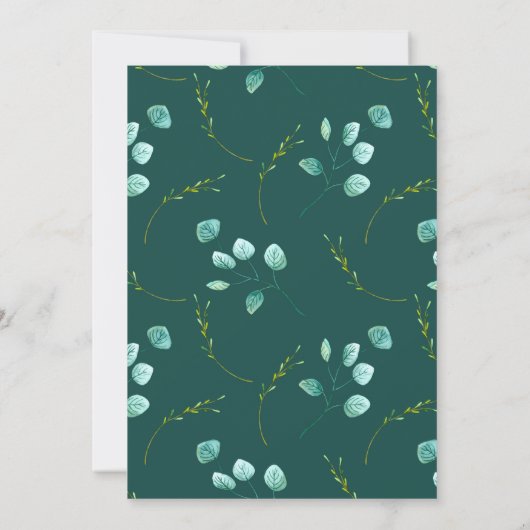 Waterverf Stems Wedding Kaart (Achterkant)