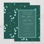 Waterverf Stems Wedding Kaart (Voorkant / Achterkant)