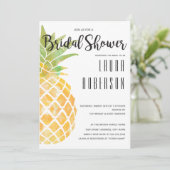 Waterverf stencil ananas | Brida Shower Invite Kaart (Staand voorkant)