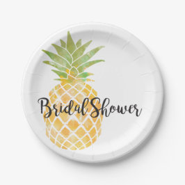 Waterverf stencil ananas | VRIJGEZELLENFEEST Papieren Bordje