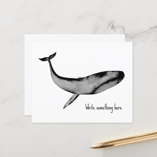 Waterverf Stencil Blue Whale papier blad (Voorkant / Achterkant in situ)