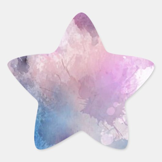 Waterverf Ster Sticker (Voorkant)
