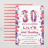 Waterverf Sterren 4 juli 30e Verjaardag Kaart (Voorkant / Achterkant)