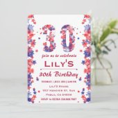 Waterverf Sterren 4 juli 30e Verjaardag Kaart (Staand voorkant)