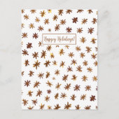 Waterverf sterren - ambergeel feestdagenkaart (Voorkant)
