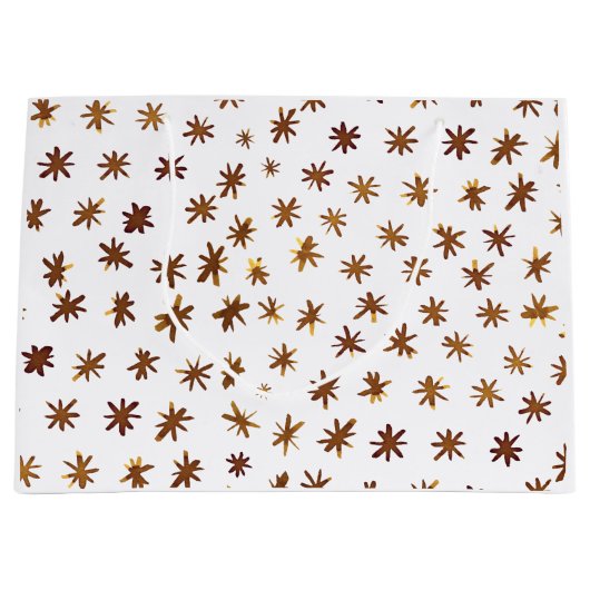 Waterverf sterren - ambergeel groot cadeauzakje (Voorkant)