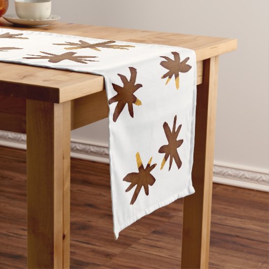 Waterverf sterren - ambergeel korte tafelloper (Voorbeeld)