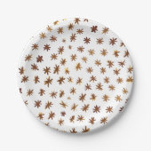 Waterverf sterren - ambergeel papieren bordje (Voorkant)
