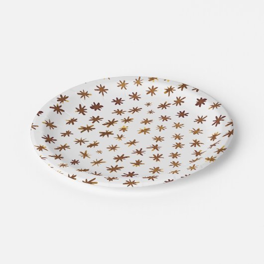 Waterverf sterren - ambergeel papieren bordje (Gekanteld)