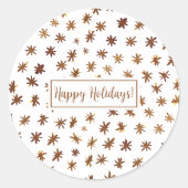 Waterverf sterren - ambergeel ronde sticker (Voorkant)