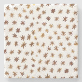 Waterverf sterren - ambergeel stenen onderzetter (Voorkant)