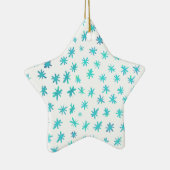 Waterverf sterren - aqua keramisch ornament (Rechts)