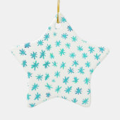 Waterverf sterren - aqua keramisch ornament (Voorkant)