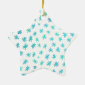 Waterverf sterren - aqua keramisch ornament (Achterkant)