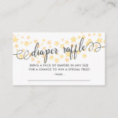 Waterverf sterren Baby shower Diaper Raffle Ticket Informatiekaartje (Voorkant)