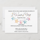 Waterverf Sterren Baby shower Invitation Kaart (Voorkant)
