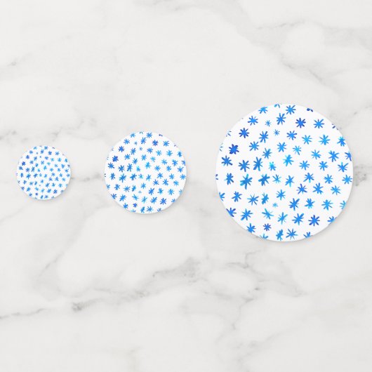 Waterverf sterren - blauw confetti (Voorkanten)