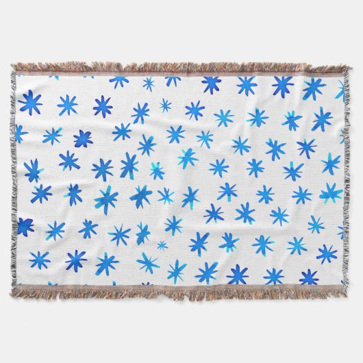 Waterverf sterren - blauw deken (Voorkant)