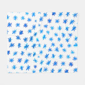Waterverf sterren - blauw fleece deken (Voorkant (Horizontaal))