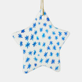 Waterverf sterren - blauw keramisch Ornament (Rechts)