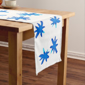 Waterverf sterren - blauw korte tafelloper (Voorbeeld)