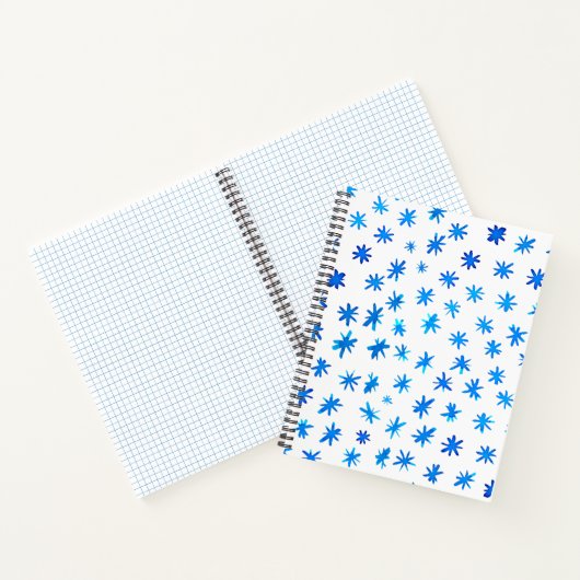Waterverf sterren - blauw notitieboek (Binnen)