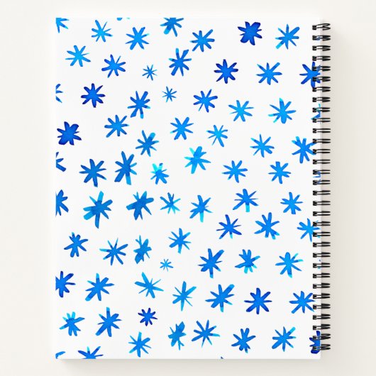 Waterverf sterren - blauw notitieboek (Achterkant)