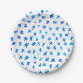 Waterverf sterren - blauw papieren bordje (Voorkant)