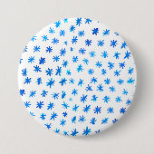 Waterverf sterren - blauw ronde button 7,6 cm (Voorkant)