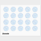 Waterverf sterren - blauw ronde sticker (Vel)