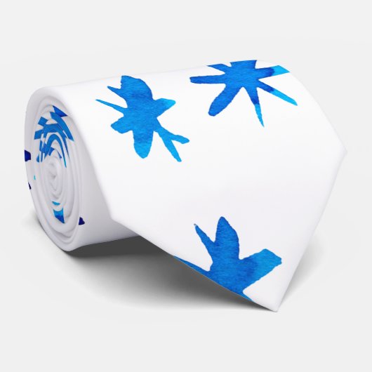 Waterverf sterren - blauw stropdas (Opgerold)