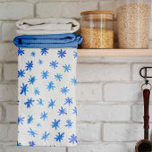 Waterverf sterren - blauw theedoek