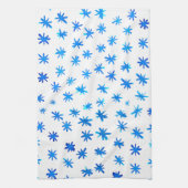 Waterverf sterren - blauw theedoek (Verticaal)