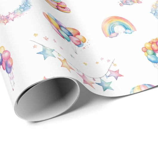 Waterverf Sterren & Feestartikelen Wrapping Paper  Cadeaupapier (Rol Hoek)