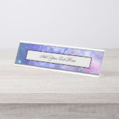 Waterverf sterren in de lucht bureau naambordje (Voorkant)