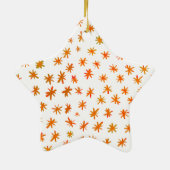 Waterverf sterren met naam - sinaasappel keramisch ornament (Achterkant)