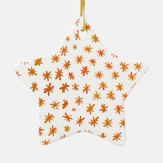Waterverf sterren met naam - sinaasappel keramisch ornament (Achterkant)
