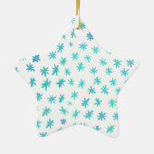 Waterverf sterren met naam - turquoise keramisch ornament (Achterkant)