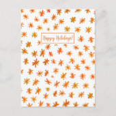 Waterverf sterren - oranje feestdagenkaart (Voorkant)