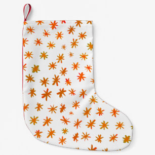 Waterverf sterren - oranje kleine kerstsok