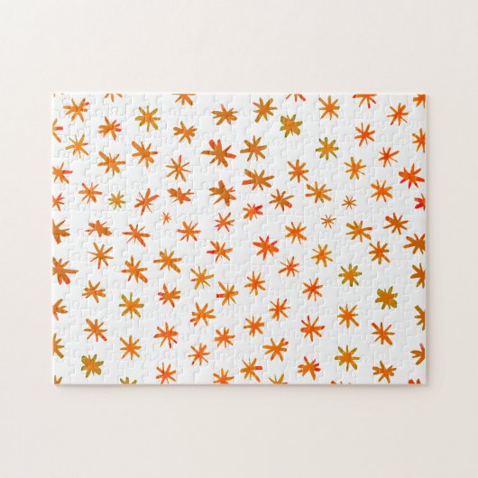 Waterverf sterren - oranje legpuzzel (Horizontaal)
