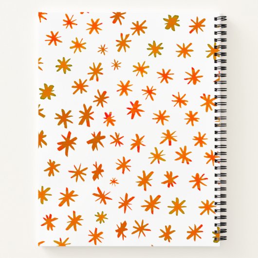 Waterverf sterren - oranje notitieboek (Achterkant)