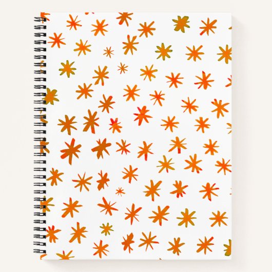 Waterverf sterren - oranje notitieboek (Voorkant)