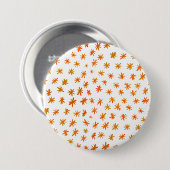 Waterverf sterren - oranje ronde button 7,6 cm (Voorkant /achterkant)