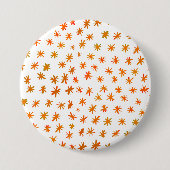Waterverf sterren - oranje ronde button 7,6 cm (Voorkant)