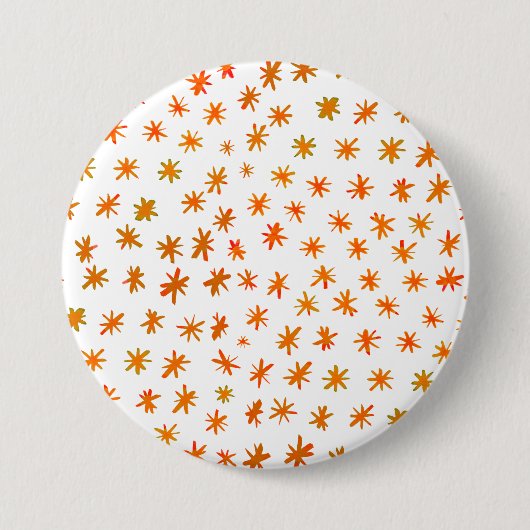 Waterverf sterren - oranje ronde button 7,6 cm (Voorkant)